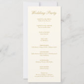 Carte Vintage Ivory Elegant Wedding Ceremony Program (Dos)