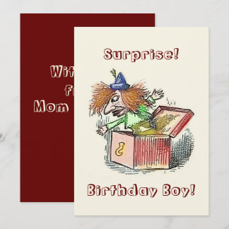 Carte vintage Jack-in-the-box Clown Birthday Card