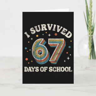 Carte Vintage J'ai Survécu 67 Jours D'étudiants Enseigna