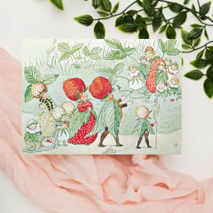 Carte Vintage Jardin Fairy Little Lassie Elsa Beskow