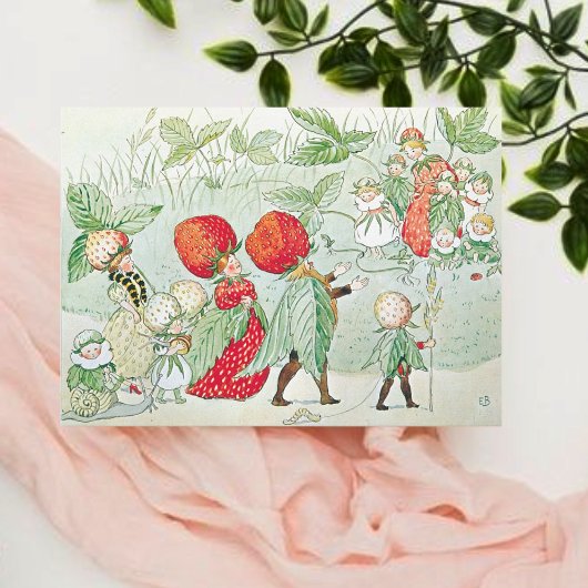 Carte Vintage Jardin Fairy Little Lassie Elsa Beskow