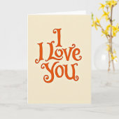Carte vintage « Je t'aime » (Fleur jaune)