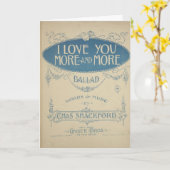 Carte - Vintage "Je t'aime de plus en plus" (Fleur jaune)