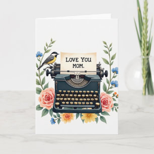 Carte vintage "Je t'aime maman"