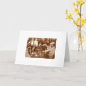 Carte Vintage - Jeu dans un Salon, (Fleur jaune)