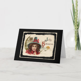 Carte Vintage Jolly Halloween Witch