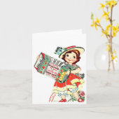 Carte Vintage Jouée Accordion Valentine (Fleur jaune)