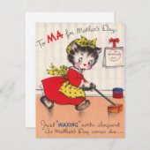 Carte vintage Joyeuse Fête des mères (Devant / Derrière)