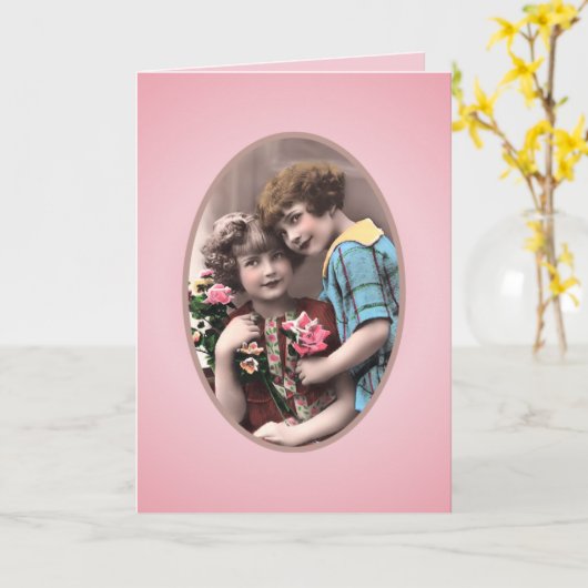 Carte vintage Joyeuse fête des mères (Fleur jaune)