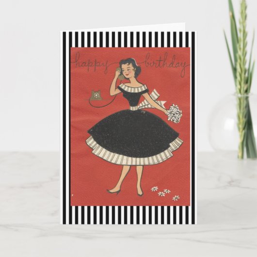 Carte Vintage Joyeuse fille d'anniversaire (Devant)