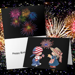 Carte Vintage Joyeux anniversaire Amérique Black Greetin