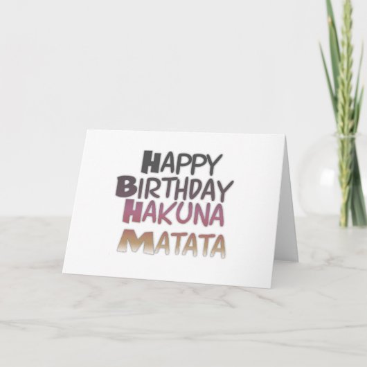 Carte Vintage Joyeux anniversaire Hakuna Matata idées (Devant)
