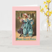 Carte Vintage Joyeux April Fools Day (Fleur jaune)