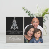 Carte Vintage Joyeux Arbre de Noël (Debout devant)