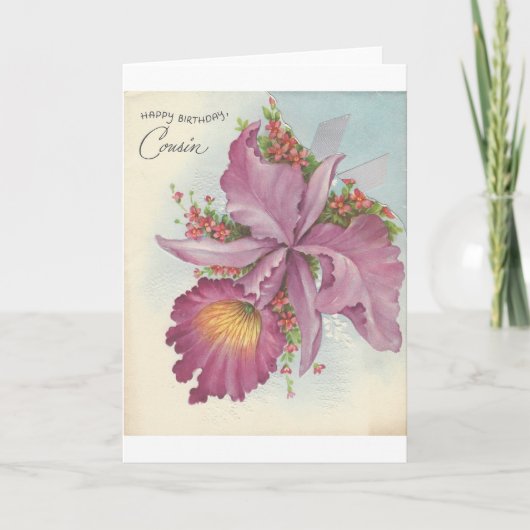 Carte Vintage Joyeux Cousin d'anniversaire (Devant)