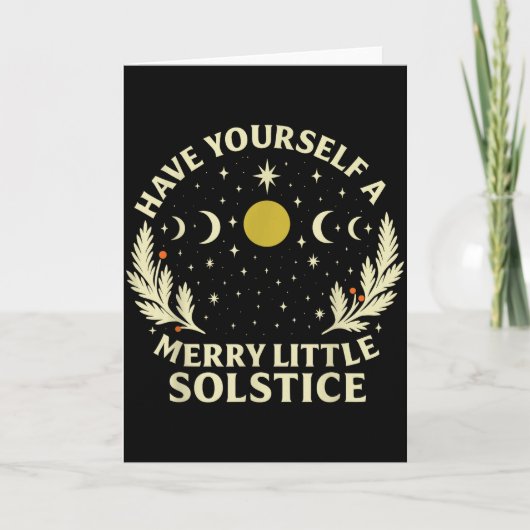 Carte Vintage Joyeux petit solstice d'hiver (Devant)