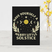 Carte Vintage Joyeux petit solstice d'hiver (Fleur jaune)