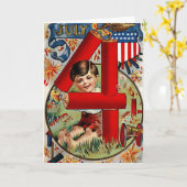 Carte Vintage July 4 (Fleur jaune)