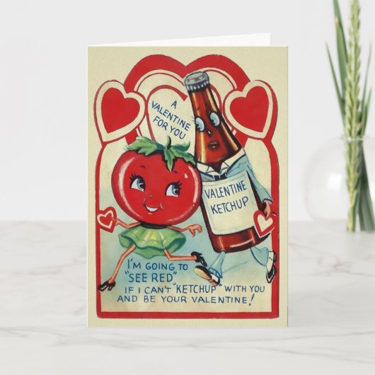 Carte vintage Ketchup Valentine's Day (Devant)