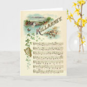 Carte vintage Killarney Song St. Patrick (Fleur jaune)