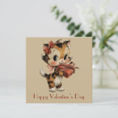 Carte Vintage Kitty Charm Valentine`s Day (Debout devant)