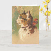 Carte Vintage Kitty, Joyeux anniversaire (Fleur jaune)