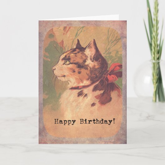 Carte Vintage Kitty, Joyeux anniversaire (Devant)