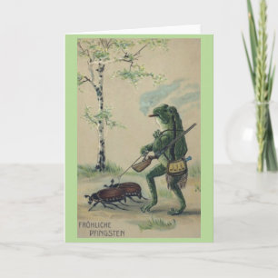 Carte Vintage - La grenouille profite de l'extérieur pou