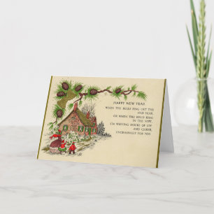 Carte Vintage - La sonnerie pour le Nouvel An,