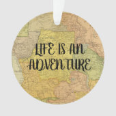 Carte vintage La vie est une aventure citations (devant)