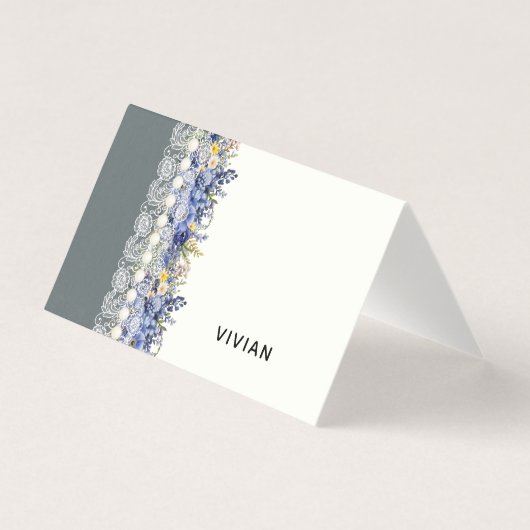 Carte vintage Lace Et Perles Florales Place (Front)