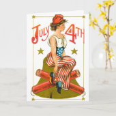 Carte Vintage le 4 juillet (Fleur jaune)