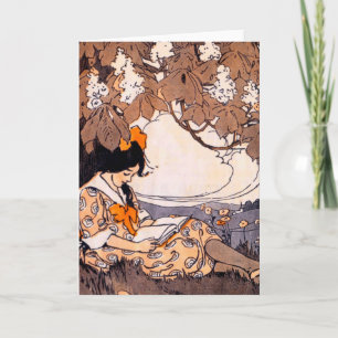 Carte Vintage Lecture sous un arbre