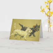 Carte Vintage - Les chiens sont les meilleurs amis, (Fleur jaune)