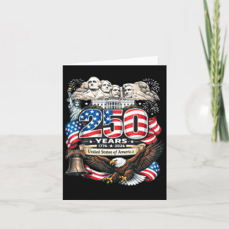 Carte Vintage Liberté 4 juillet Américains 250 Vétéran