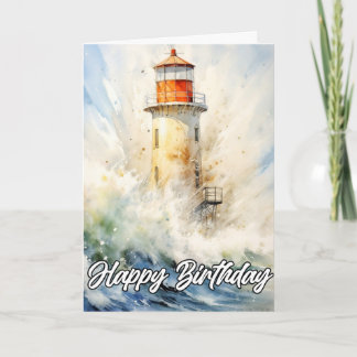 Carte Vintage Lighthouse Joyeux anniversaire