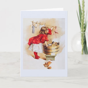 Carte vintage Little Girl Note Card