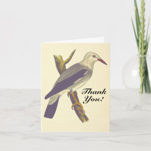 Carte Vintage Look Bird sur une branche, "Merci !"