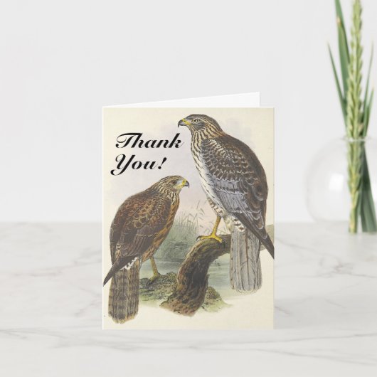 Carte Vintage Look Birds "Merci !" (Devant)