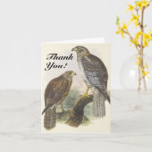 Carte Vintage Look Birds "Merci !" (Fleur jaune)