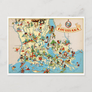 Carte Vintage Louisiane
