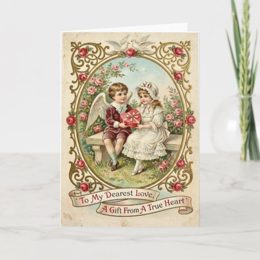 Carte Vintage Love Gift For You Card (Devant)