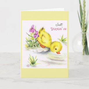 Carte Vintage - Lucky Duck est juste Duckin' In,