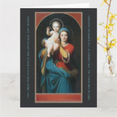 CARTE VINTAGE MADONNA ET ENFANT CHRIST (Fleur jaune)
