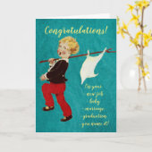 Carte Vintage marching child (Fleur jaune)