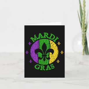 Carte Vintage Mardi Gras Carnaval Vintage Retro Jester H