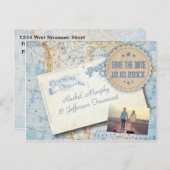 Carte vintage & Mariage Carte Postale Enregistrer  (Devant / Derrière)