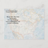 Carte vintage Mariage photo Enregistrer la date (Dos)