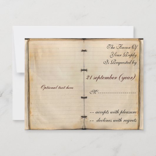 carte vintage mariage rsvp (Dos)