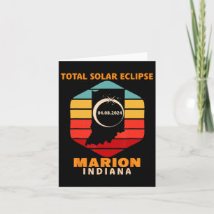 Carte Vintage Marion Indiana Total Solar Eclipse 2024